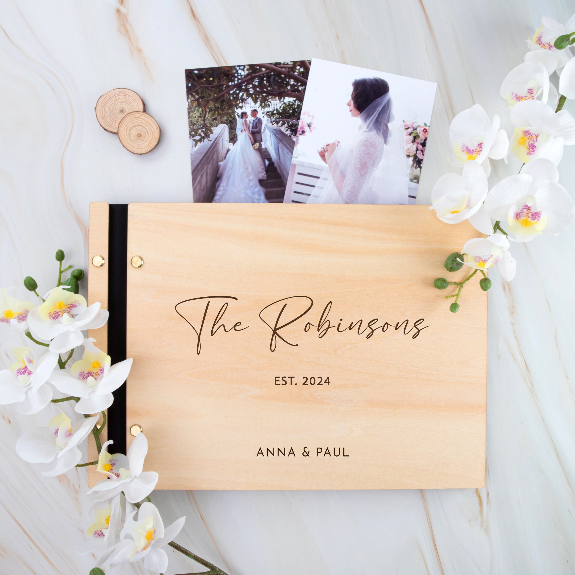 Personalised Wooden Wedding Guest Book, Australian Wedding and Engagement Party