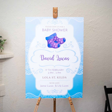 Personalised baby shower welcome board