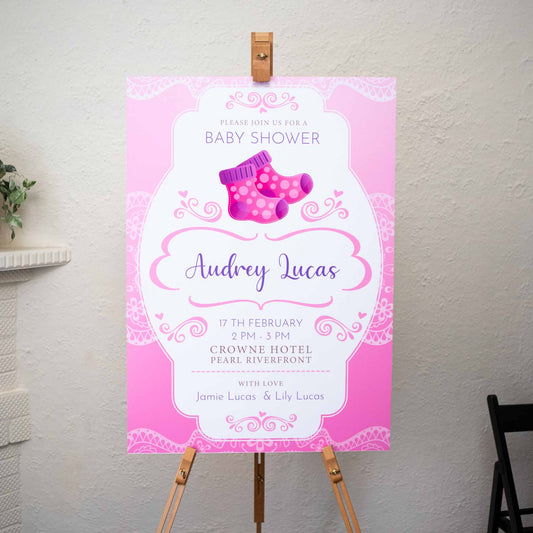 Custom Foam Board Display - Personalised Baby Shower Welcome Sign