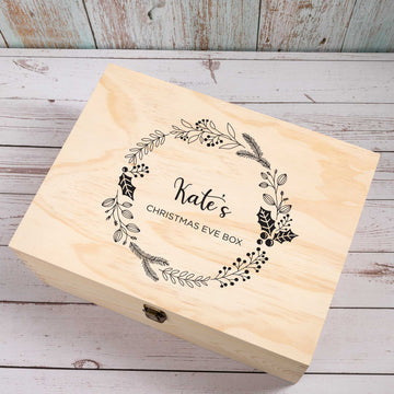 Personalised Christmas Eve box, New year gift Wooden Keepsake box