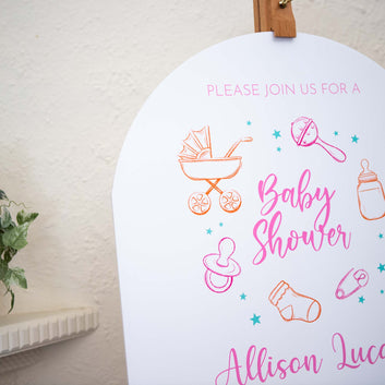 Custom Foam Board Display - Personalised Baby Shower Welcome Sign