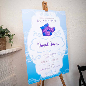 Custom Foam Board Display - Personalised Baby Shower Welcome Sign