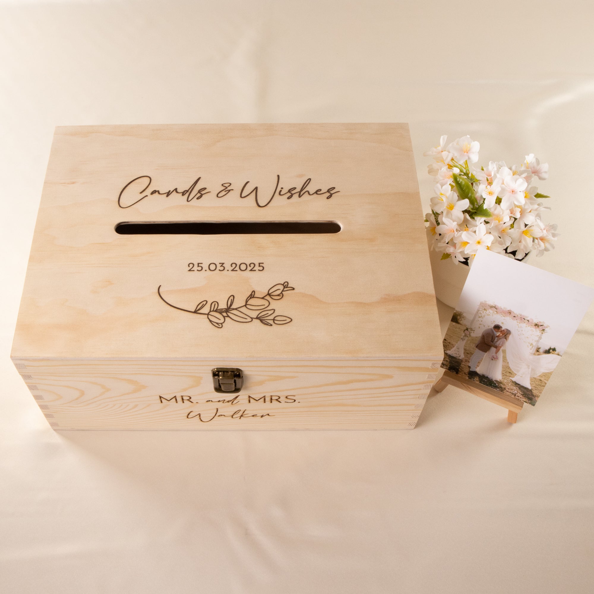 Wooden Wishing Well Box for weddings. With its unique Advice & Cards Keepsake, charming keepsake and a cherished Wedding Memory Box