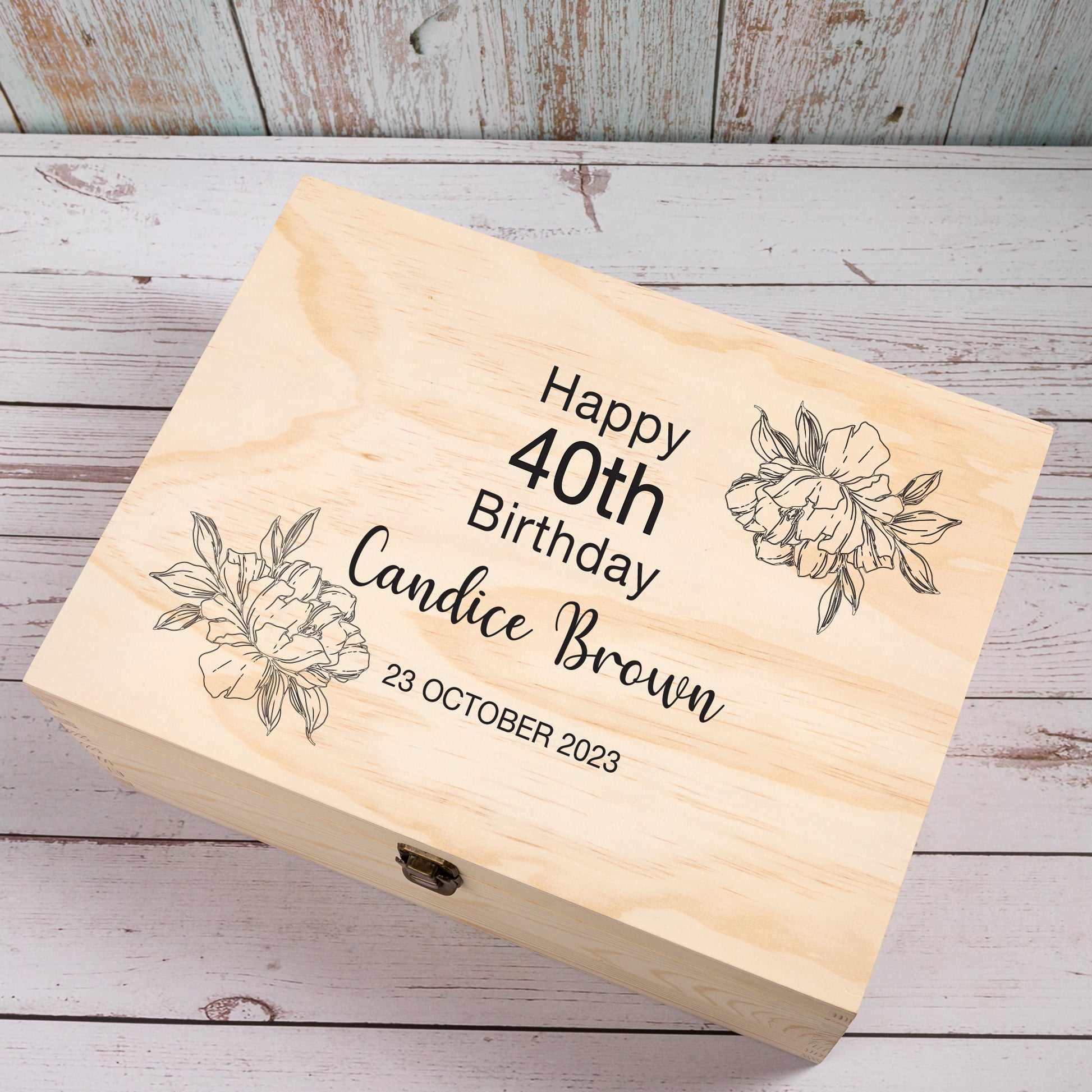 Personalised Wooden Keepsake box, Birthday Gift [Candi]