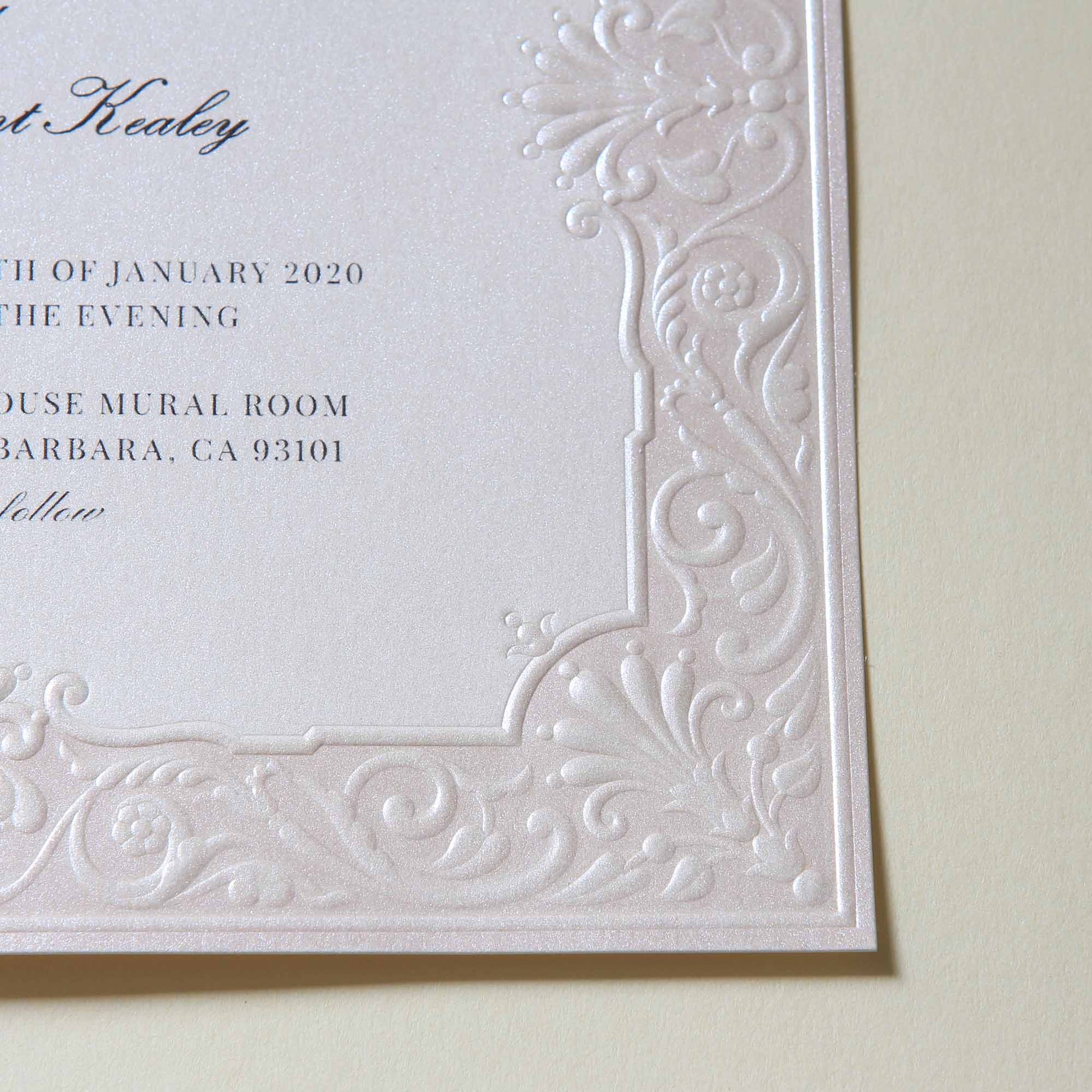 right bottom of Embossed Wedding Invitation