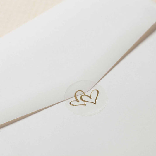 Wedding Invite Seal Sticker - Clear Hearts 10pc