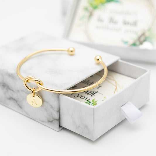 Personalised Initial Bracelet, Bridesmaid Proposal Gift [Marble]