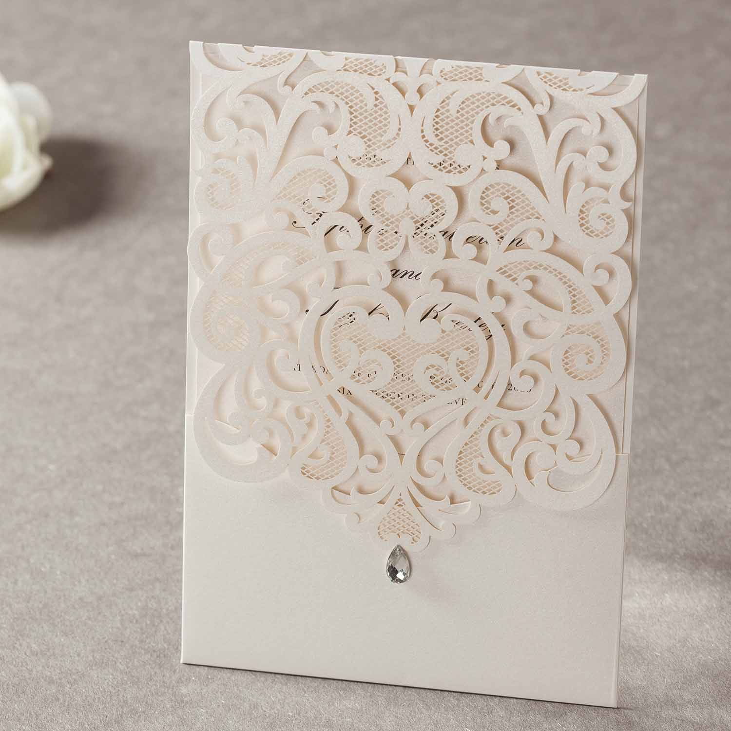 Laser cut wedding invitations - CW5001
