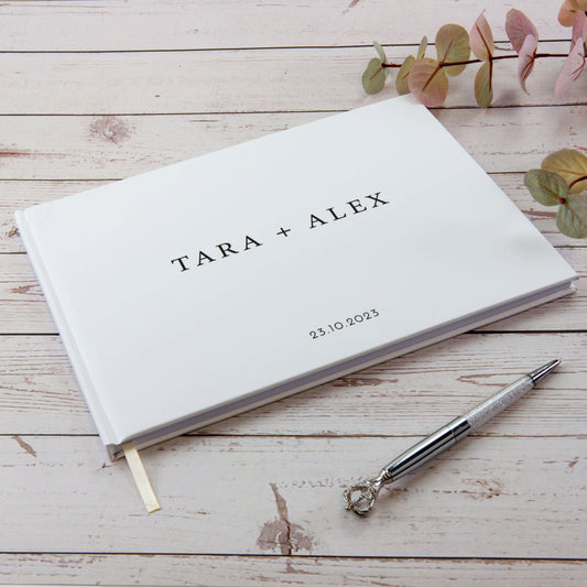 Modern and Simple Personalised Wedding Guest Book