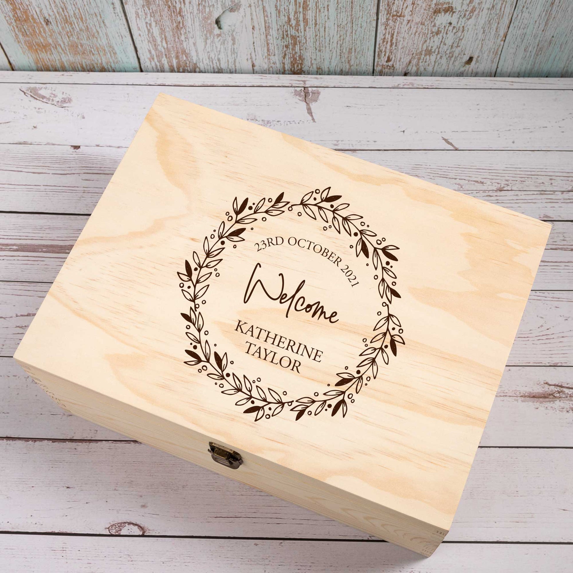 Personalised Wooden Keepsake box, New Baby Mom Gift [Kath]