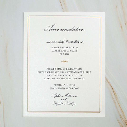 Wedding Invitations - Accommodation Card