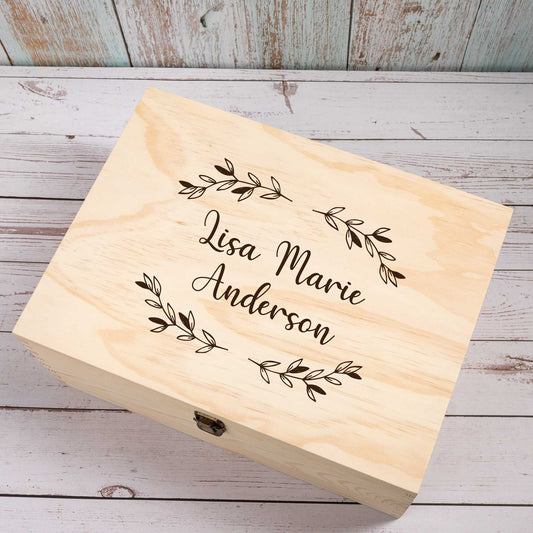 Personalised Wooden Keepsake box, New Baby Mom Gift [Lisa]