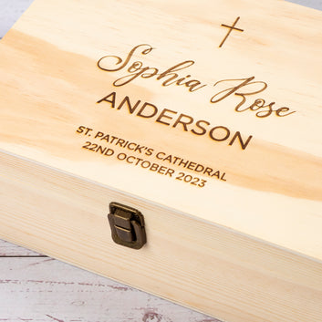 Personalised Wooden Keepsake box, Baptism Christening Gift [Soph]