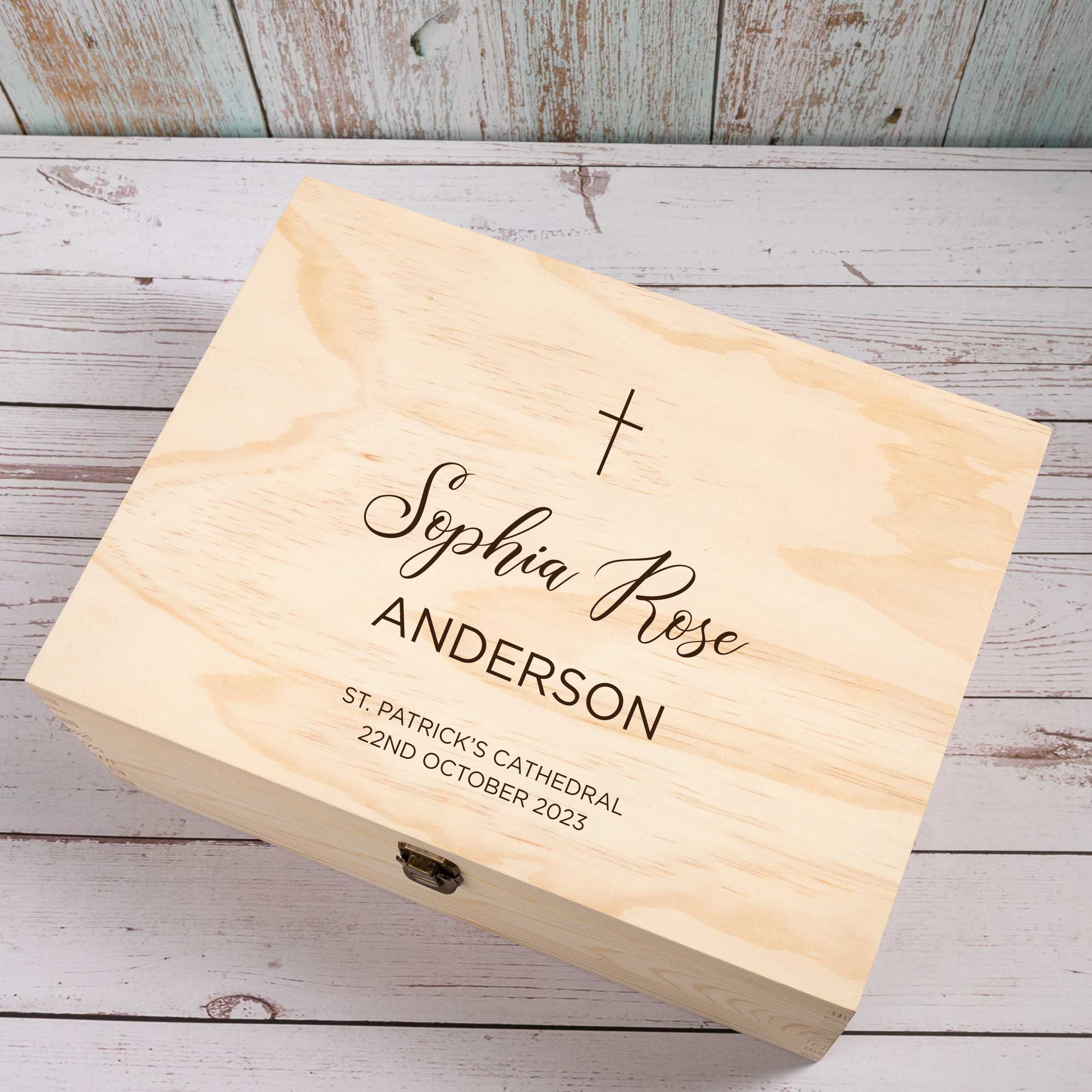 Personalised Wooden Keepsake box, Baptism Christening Gift [Soph]