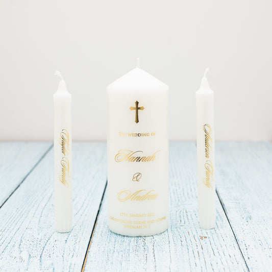 [GOLD] Personalised Real Foil Wedding Candle, Wedding Unity Candles