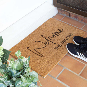 Personalised Family Name and Welcome Doormat [Tay]