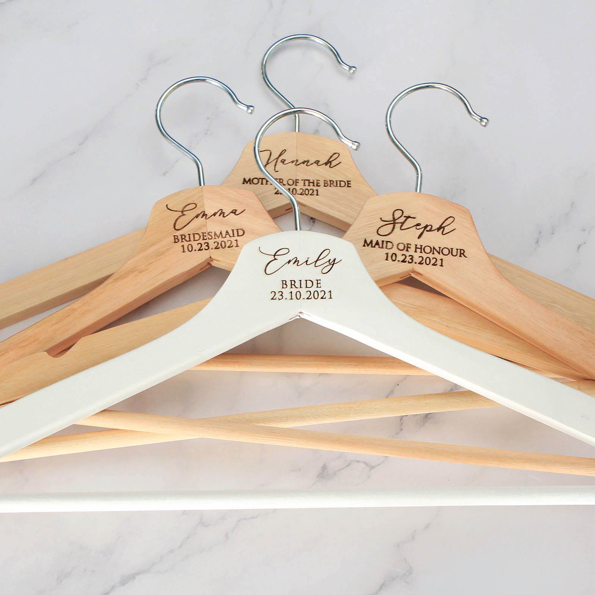 Personalised Bridal Coat and Wedding Dress Hanger White