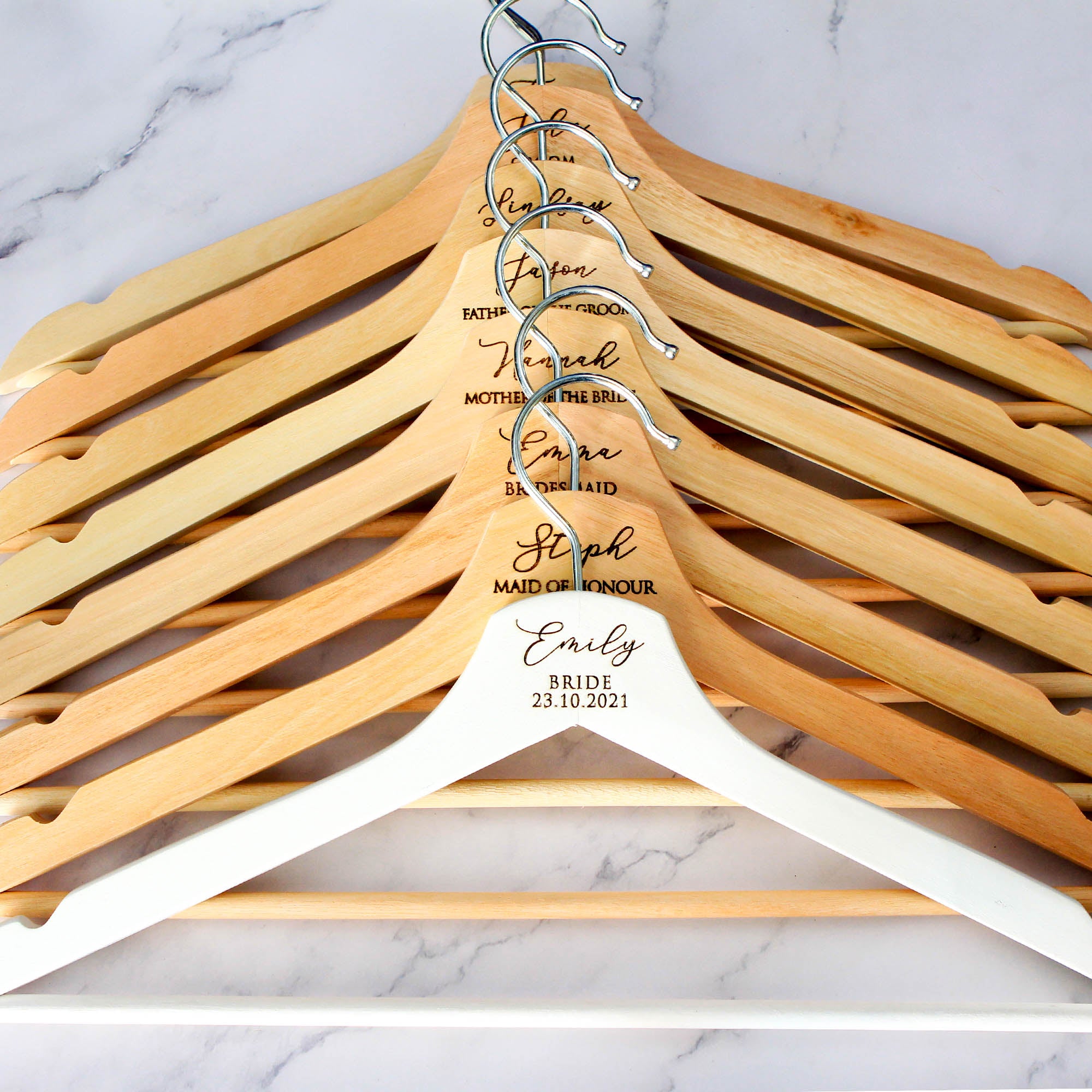 Personalised Bridal Coat and Wedding Dress Hanger White