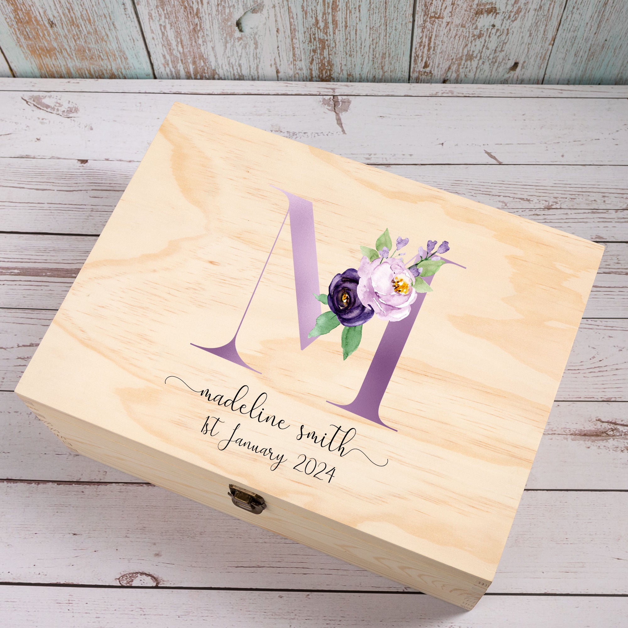Personalised Wooden Keepsake box, Newborn Baby Baptism Gift, Memory Treasure Box, New Mom Gift
