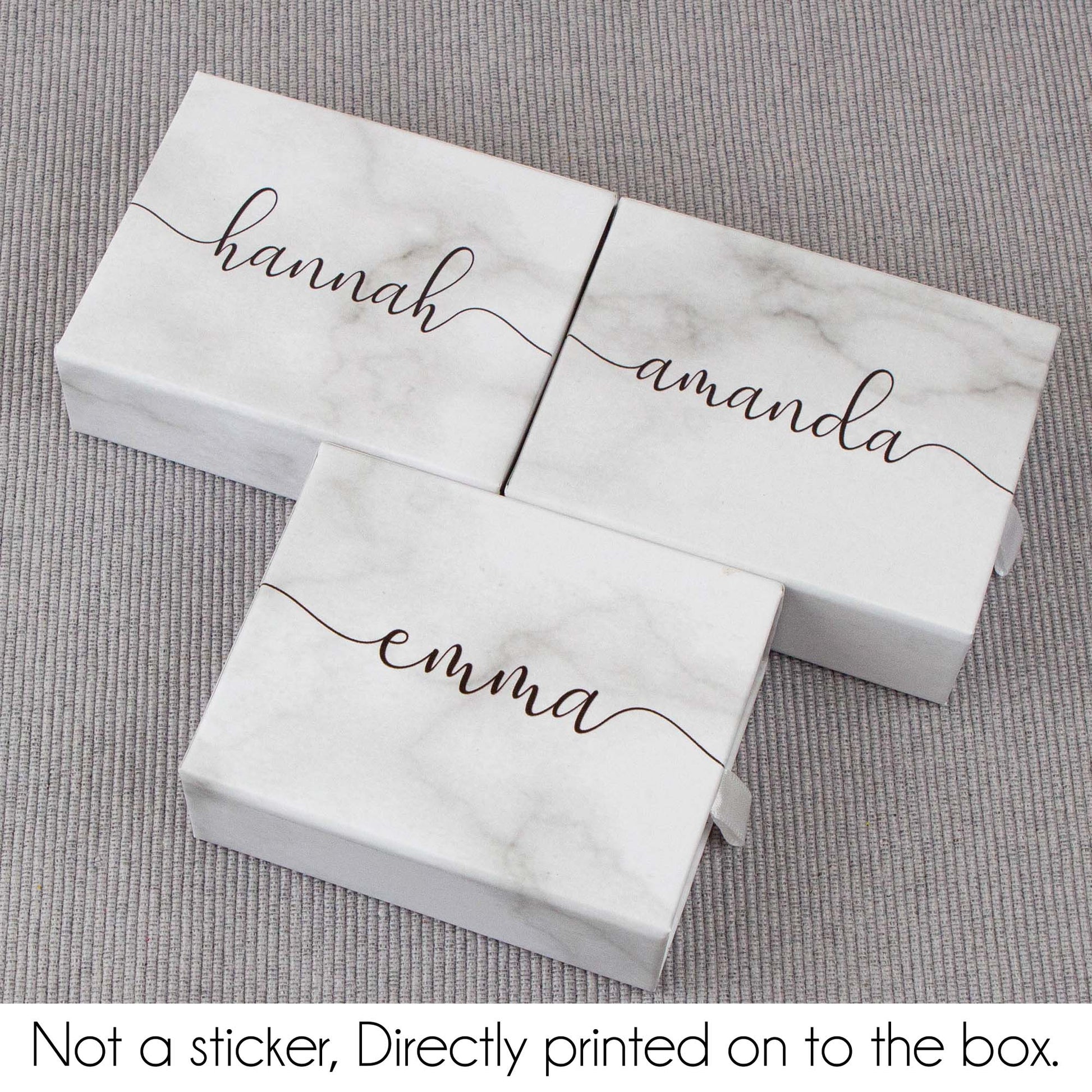 personalised jewellery gift box white marble
